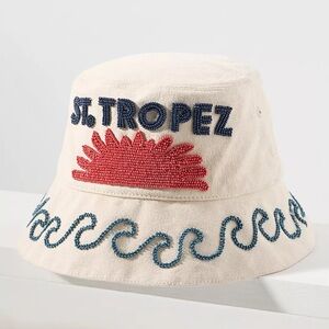 Anthropologie Vacation Beaded Bucket Hat